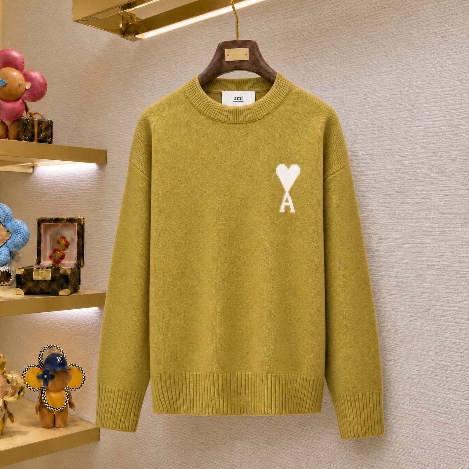 AMI Paris Wool Ami De Coeur Sweater - DesignerGu