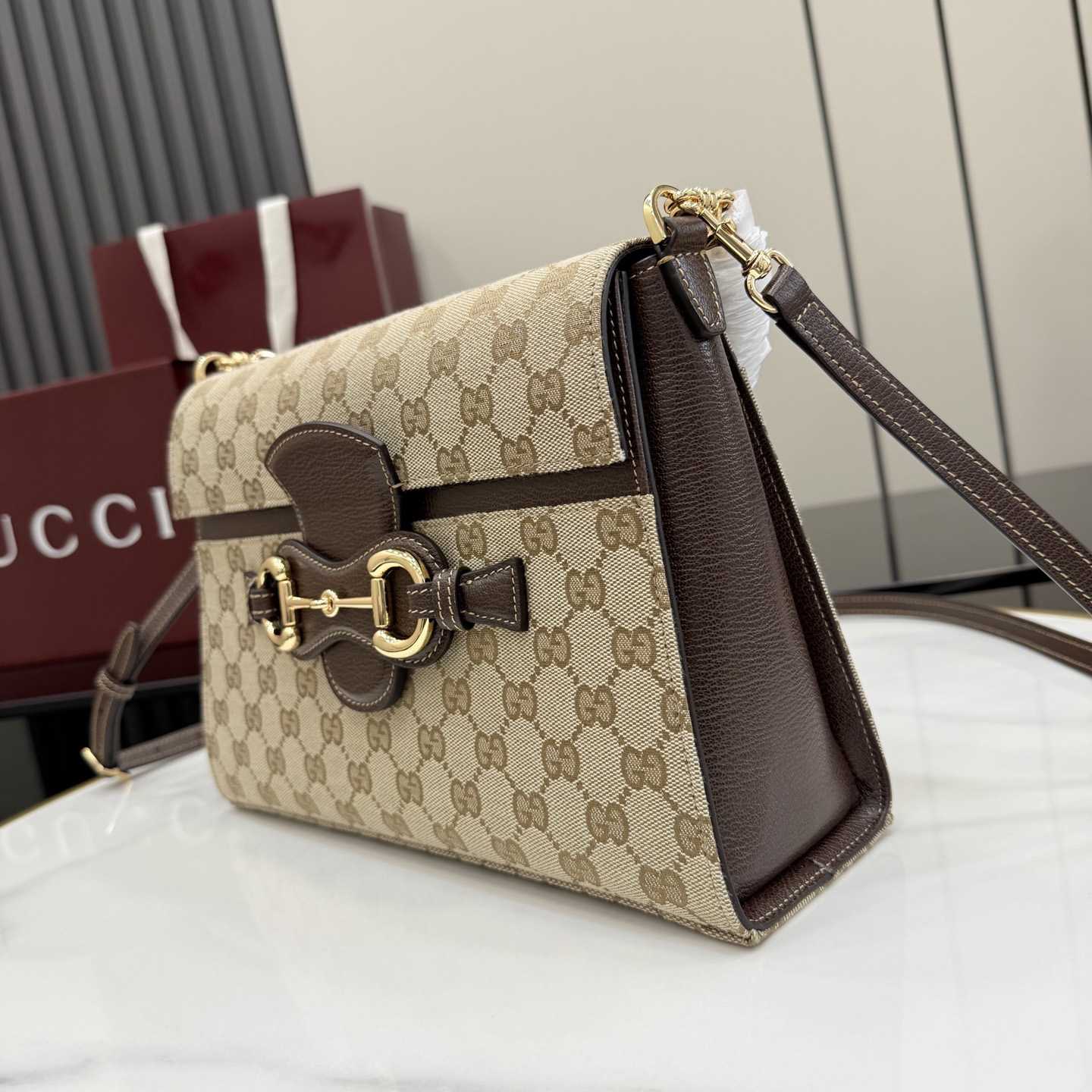 Gucci Horsebit Duomo Medium Top Handle Bag A006N6 - DesignerGu