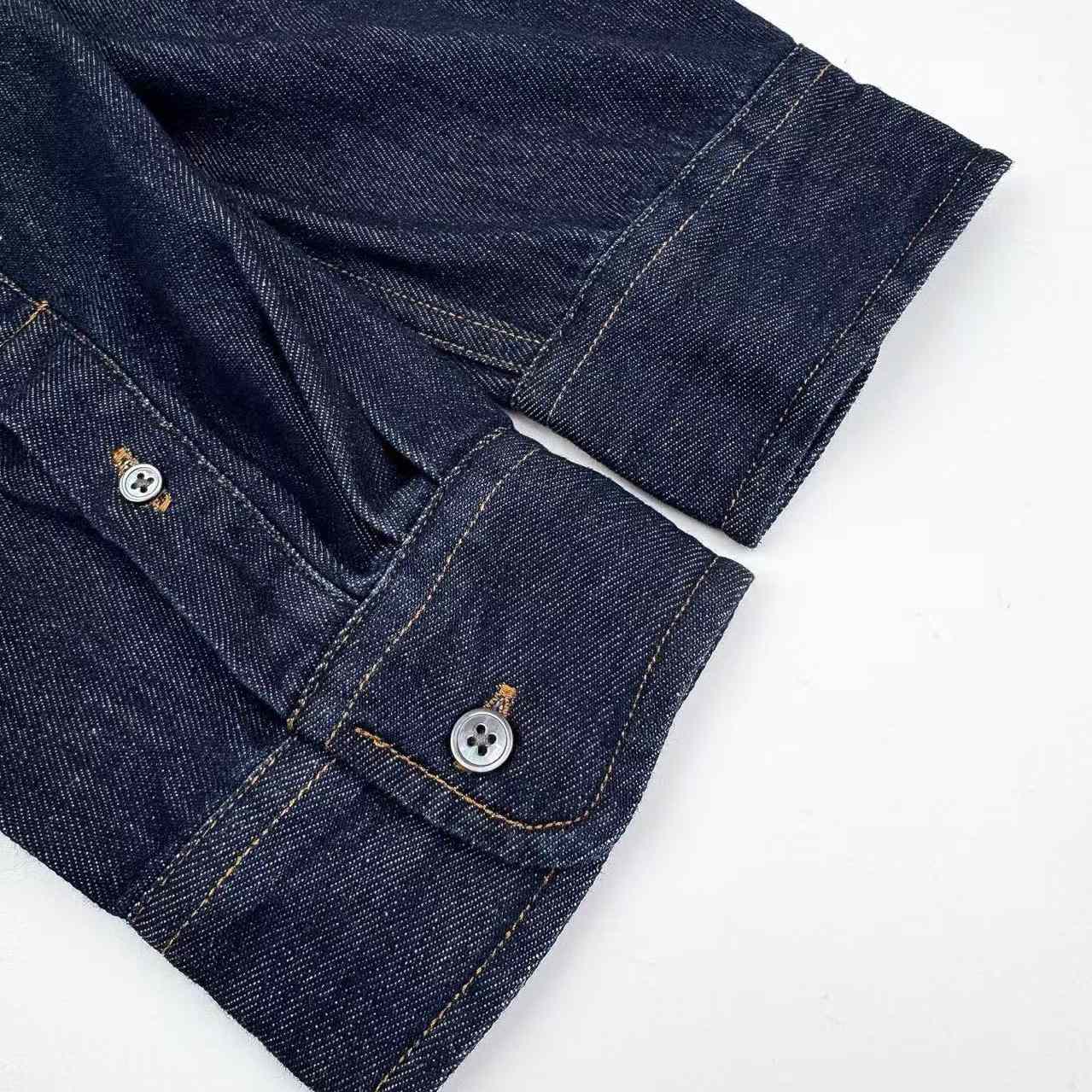 AMI Paris Blue Denim Cotton Ami De Coeur Shirt - DesignerGu