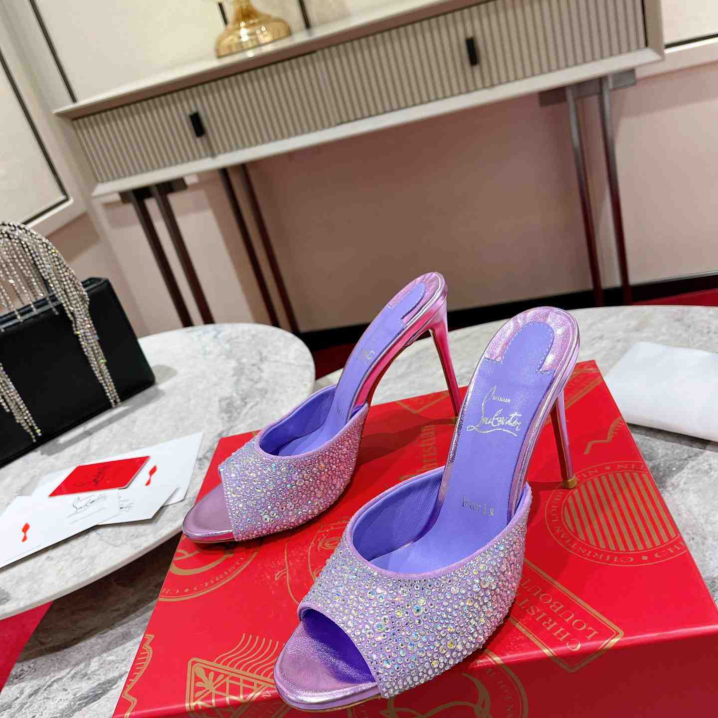 Christian Louboutin Me Dolly Strass 100 Heeled Sandals - DesignerGu