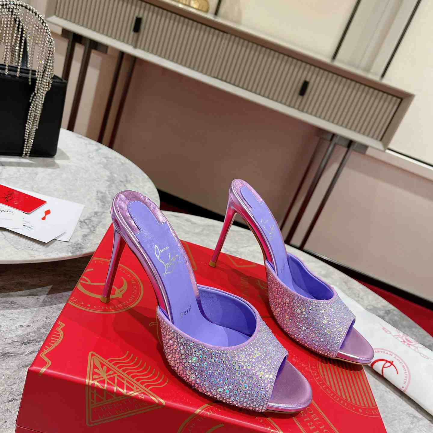 Christian Louboutin Me Dolly Strass 100 Heeled Sandals - DesignerGu