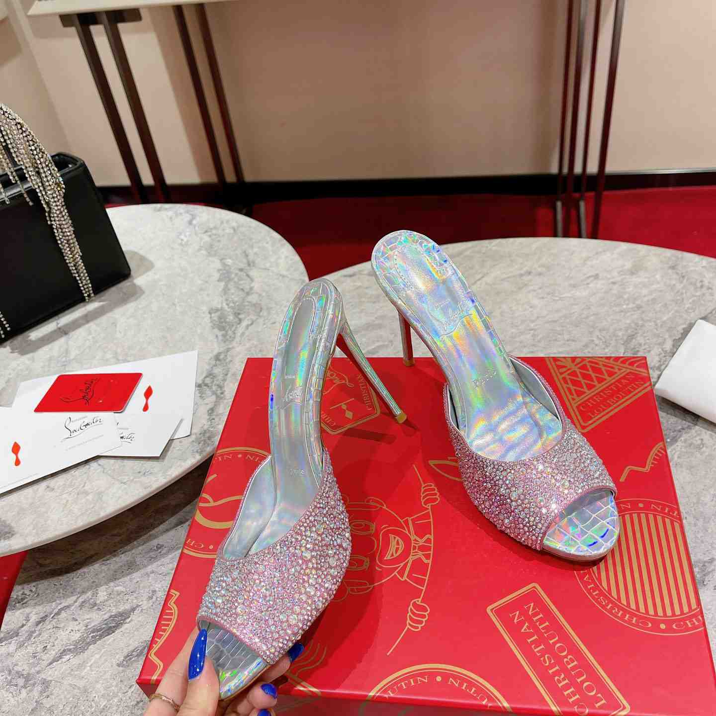 Christian Louboutin Me Dolly Strass 100 Heeled Sandals - DesignerGu