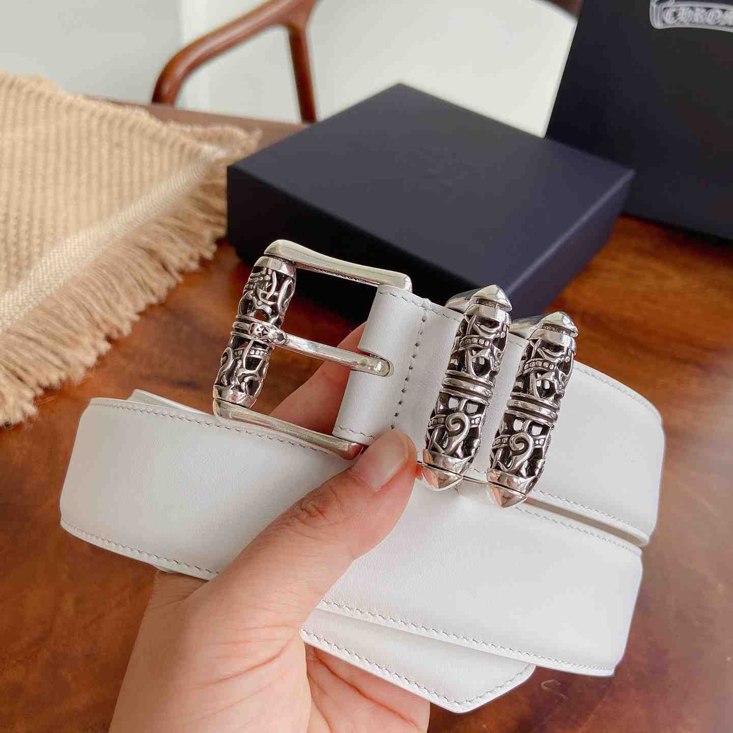 Chrome Hearts Leather Belt   - DesignerGu