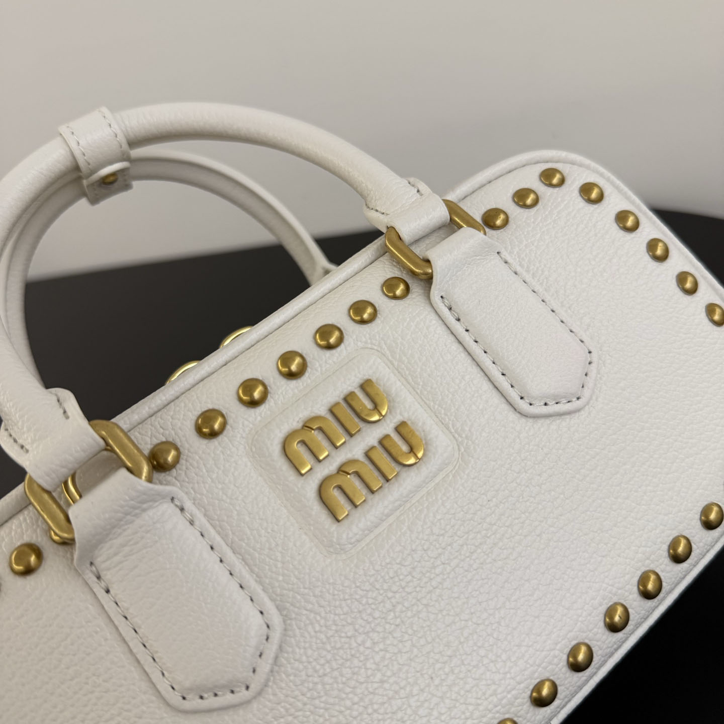 Miu Miu Arcadie Studded Leather Bag  - DesignerGu