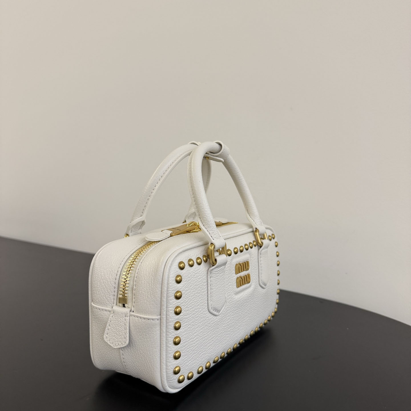 Miu Miu Arcadie Studded Leather Bag  - DesignerGu