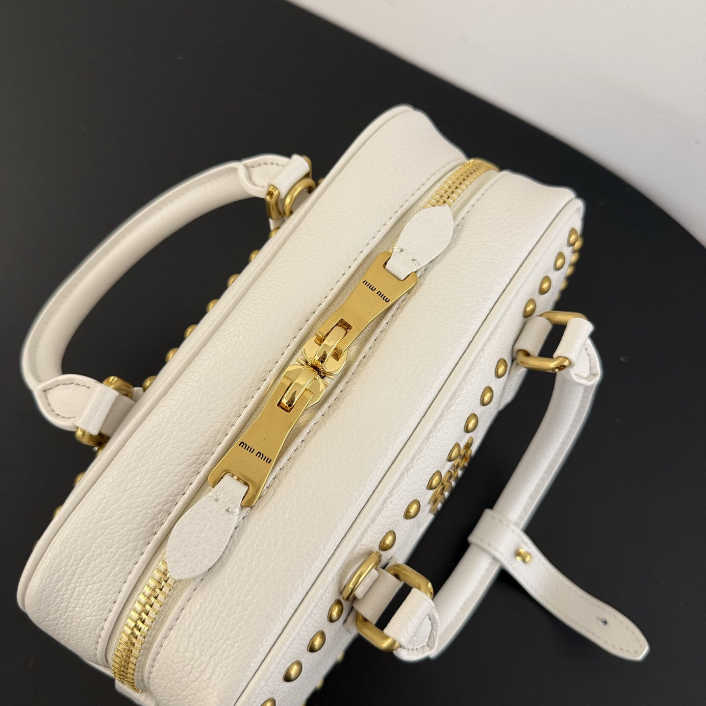Miu Miu Arcadie Studded Leather Bag  - DesignerGu