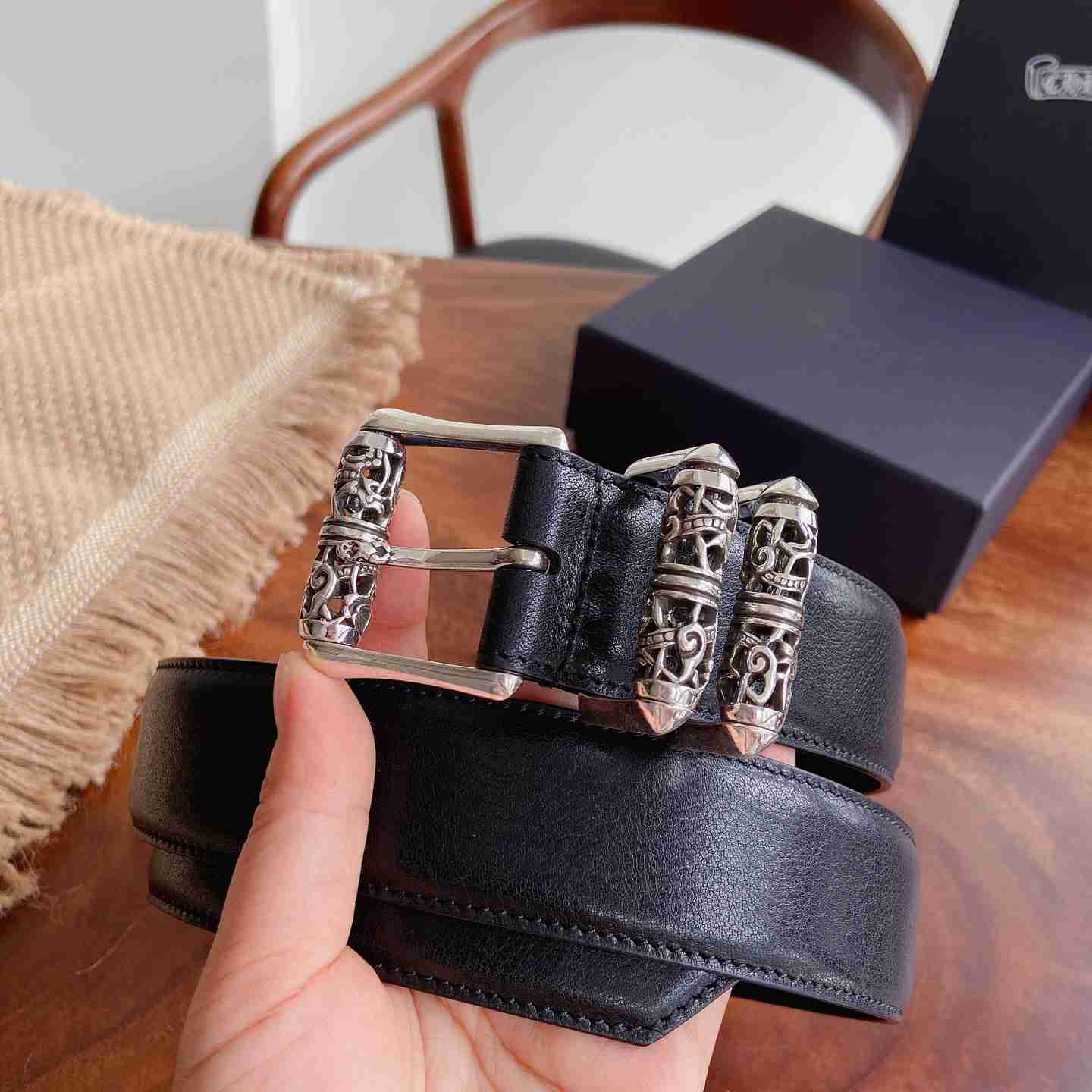 Chrome Hearts Leather Belt   - DesignerGu