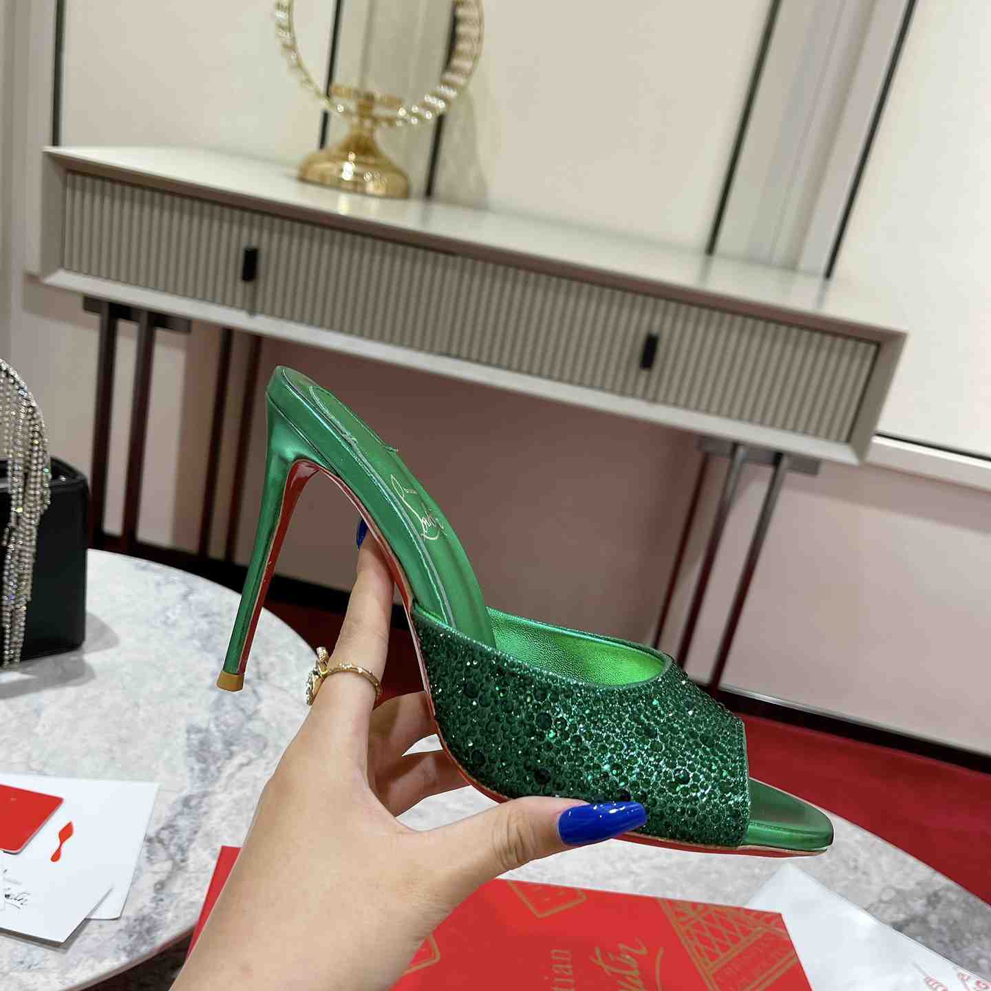 Christian Louboutin Me Dolly Strass 100 Heeled Sandals - DesignerGu