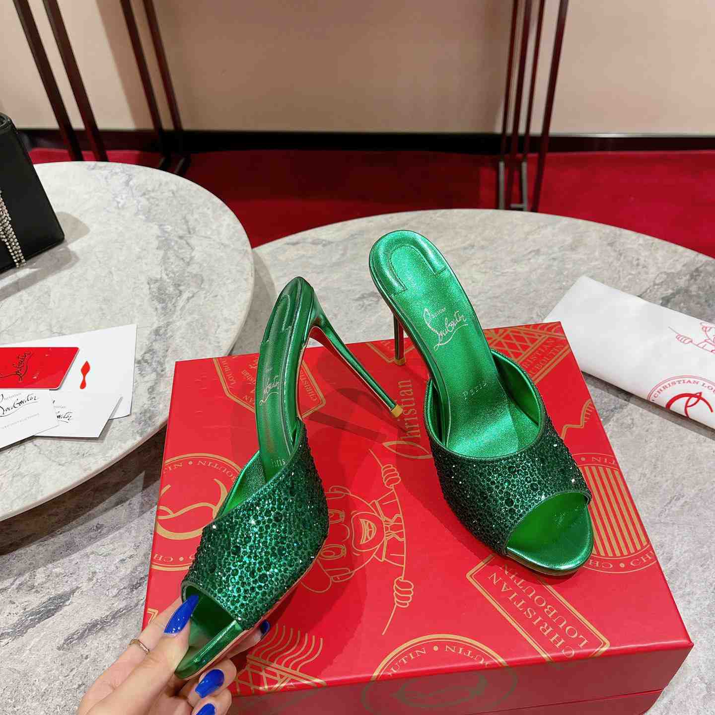 Christian Louboutin Me Dolly Strass 100 Heeled Sandals - DesignerGu
