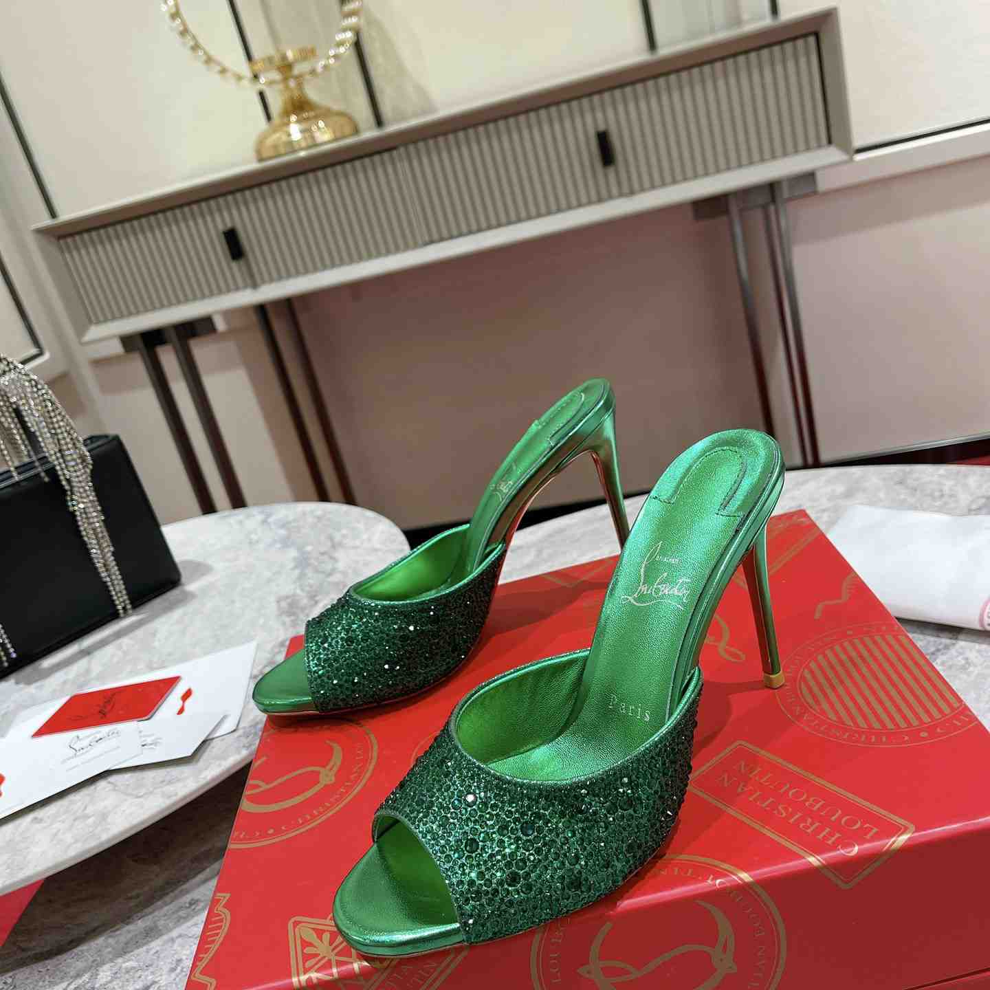 Christian Louboutin Me Dolly Strass 100 Heeled Sandals - DesignerGu