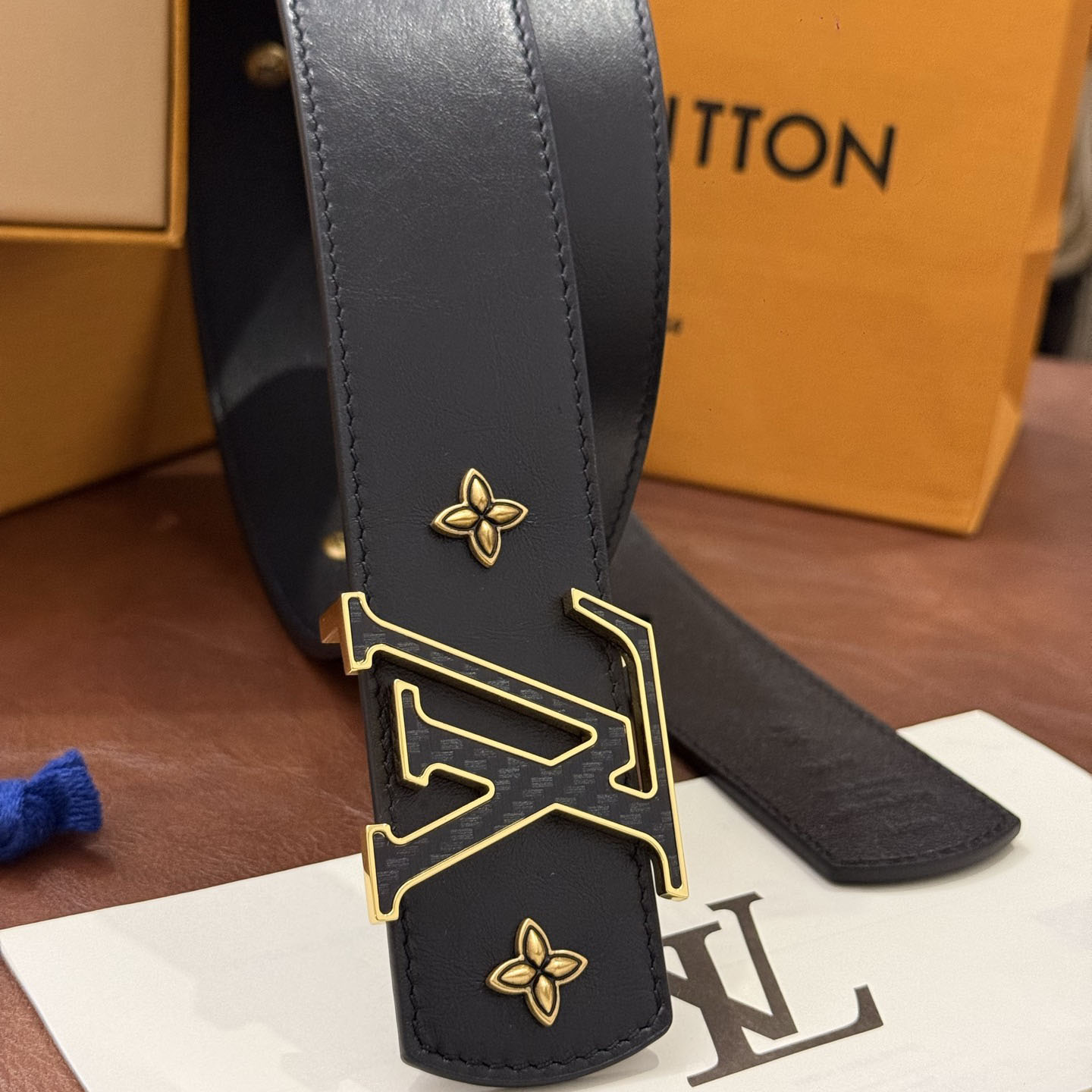 Louis Vuitton LV Dimension Drift Flower Studs 40mm Reversible Belt - DesignerGu
