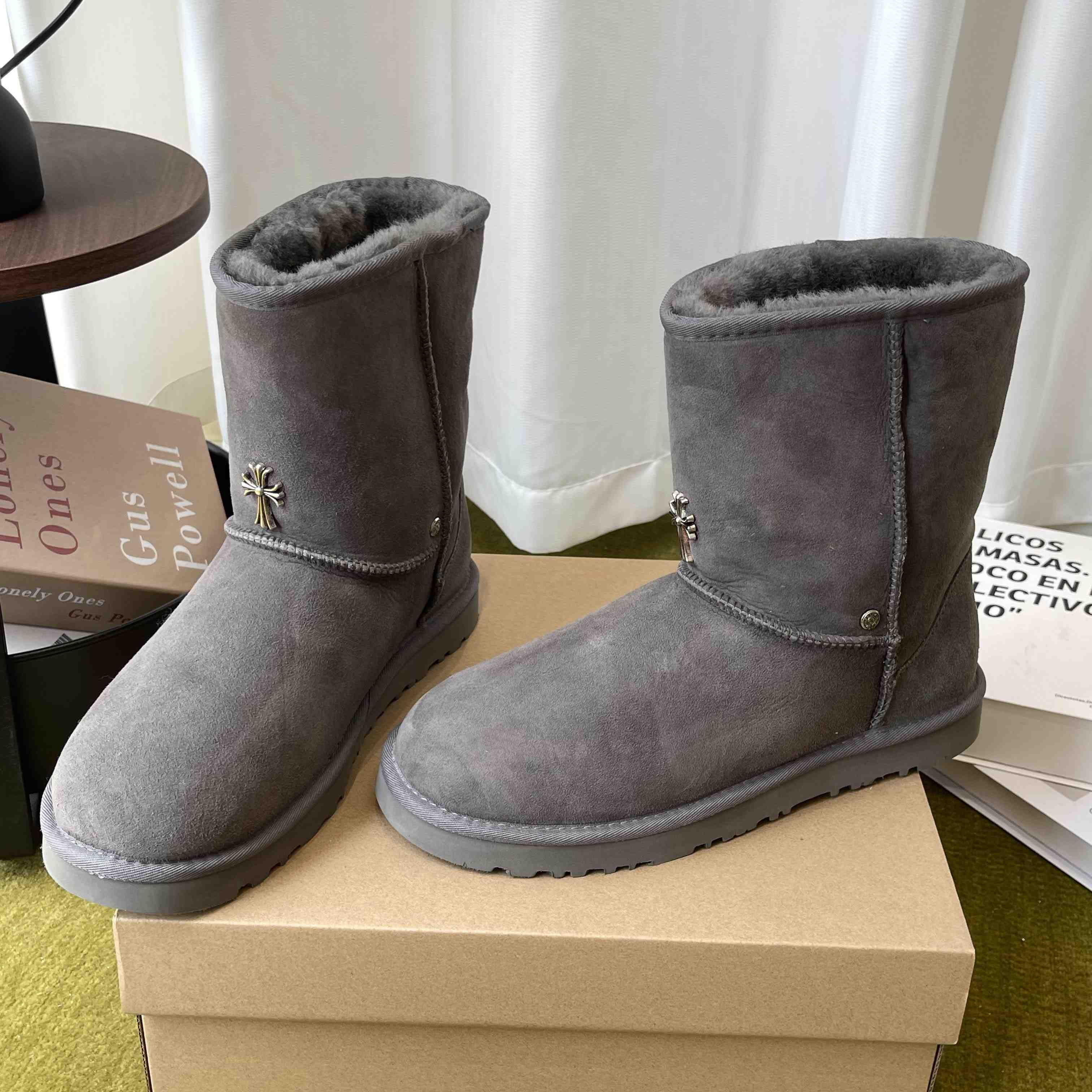 Chrome Hearts Cross Embellished Ugg Boots - DesignerGu