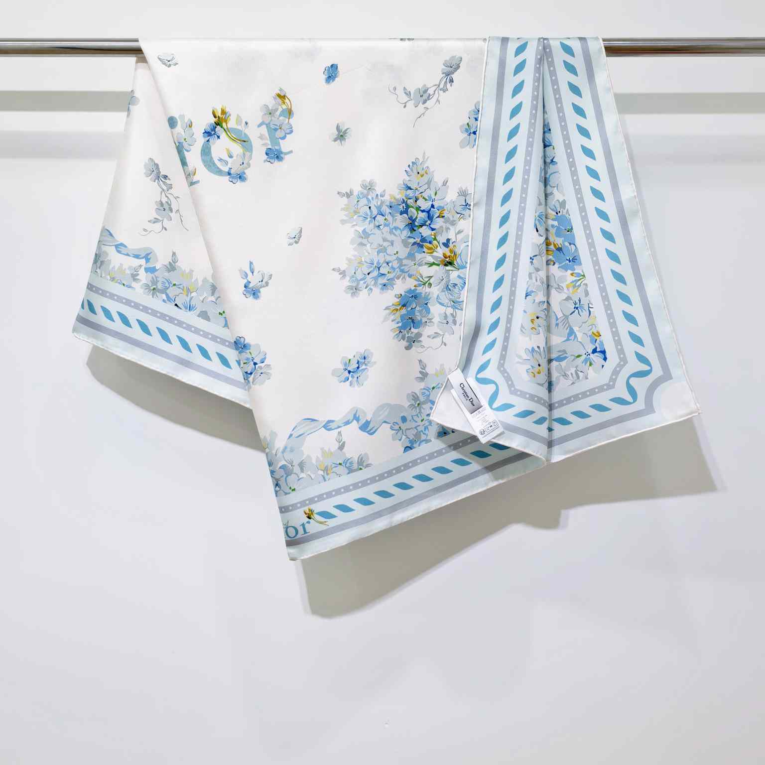 Dior Lilac Bouquet 90 Square Scarf - DesignerGu