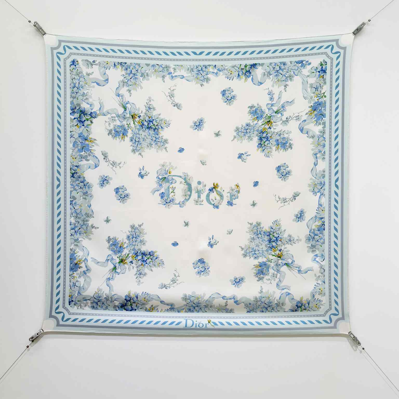 Dior Lilac Bouquet 90 Square Scarf - DesignerGu