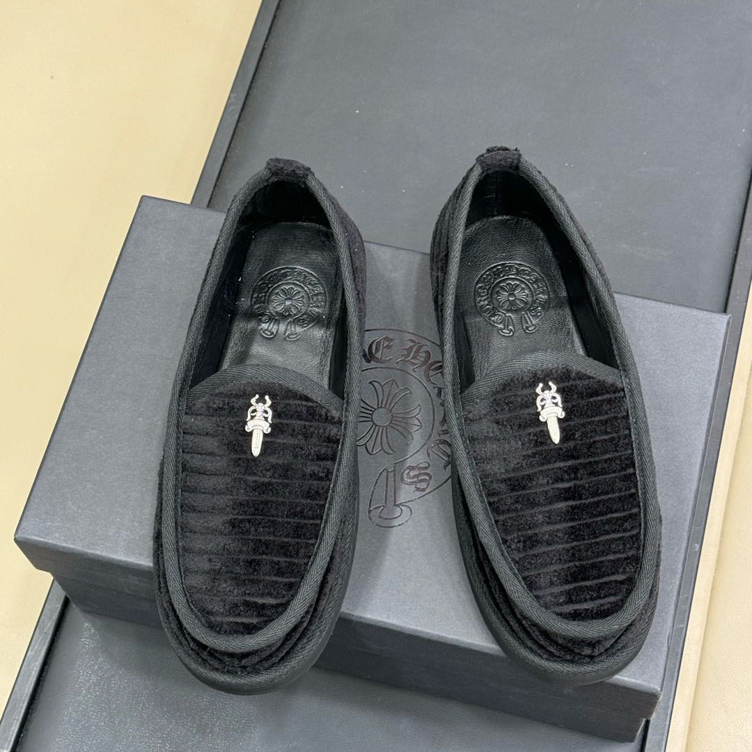 Chrome Hearts Corduroy Dagger Loafers  - DesignerGu