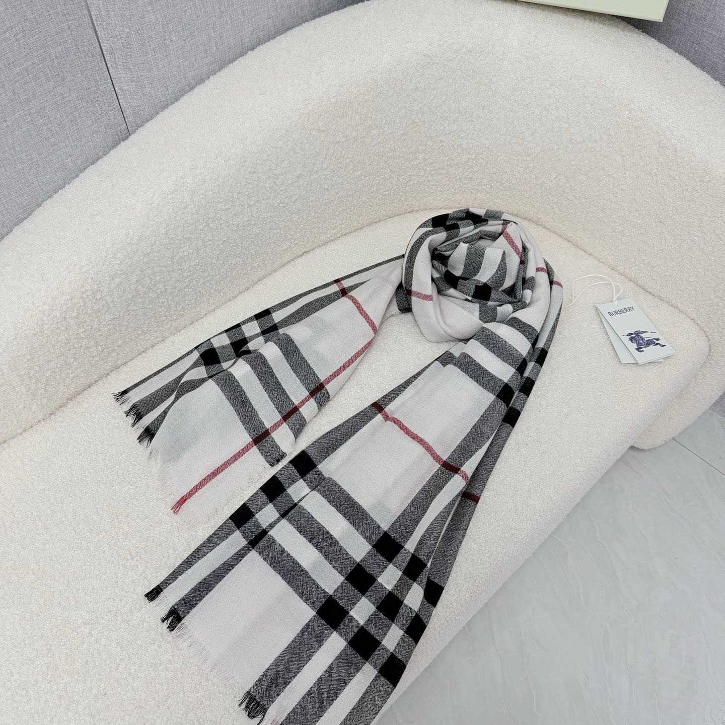 Burberry Wide Check Wool Scarf - DesignerGu