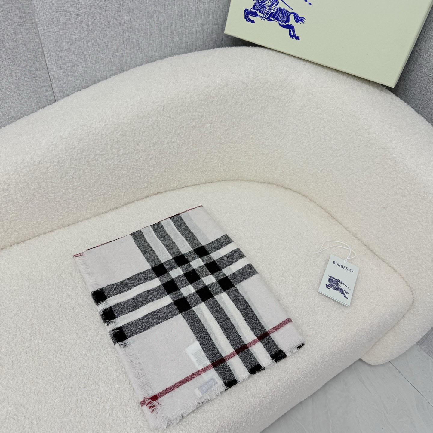 Burberry Wide Check Wool Scarf - DesignerGu