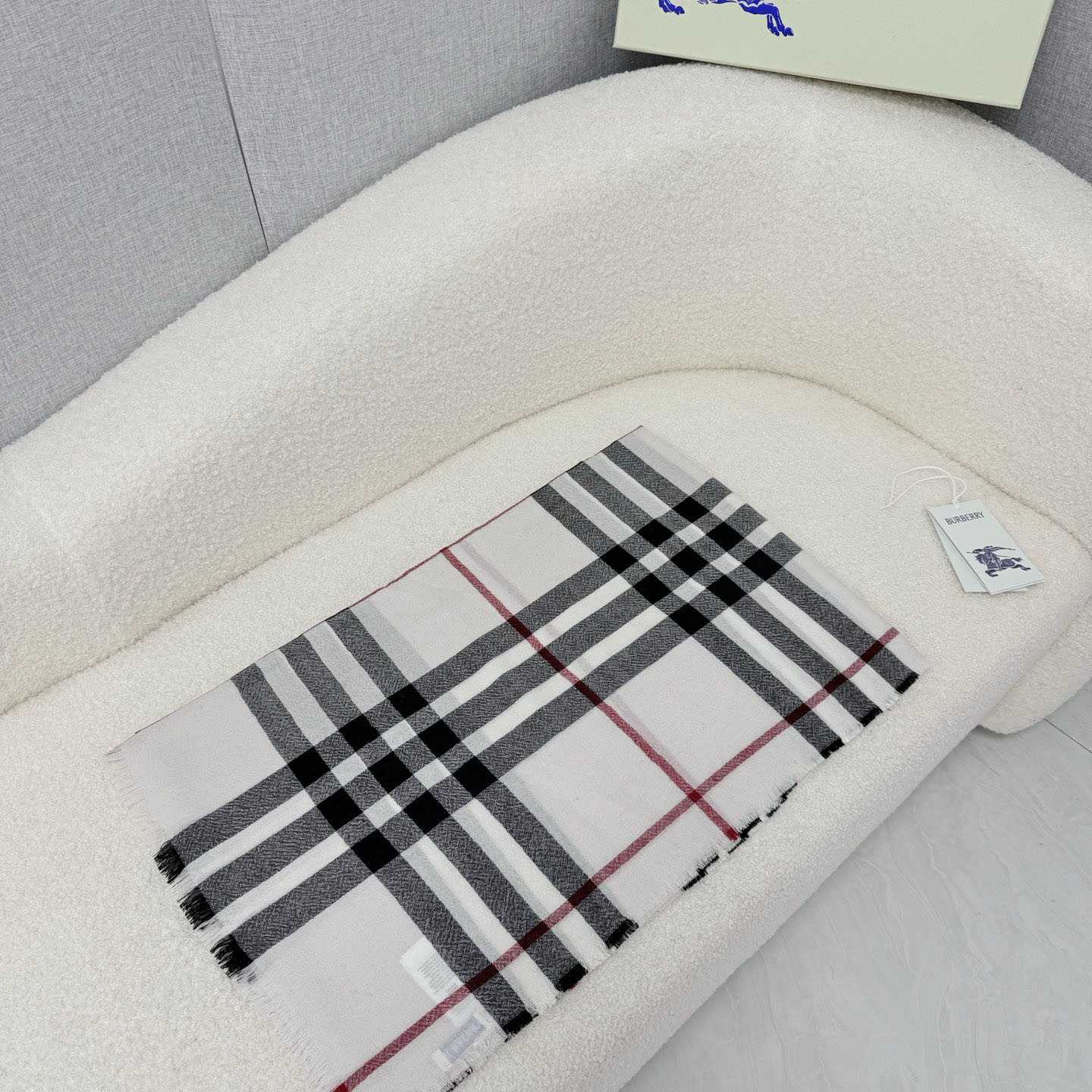 Burberry Wide Check Wool Scarf - DesignerGu