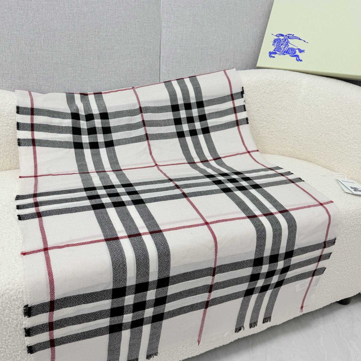 Burberry Wide Check Wool Scarf - DesignerGu