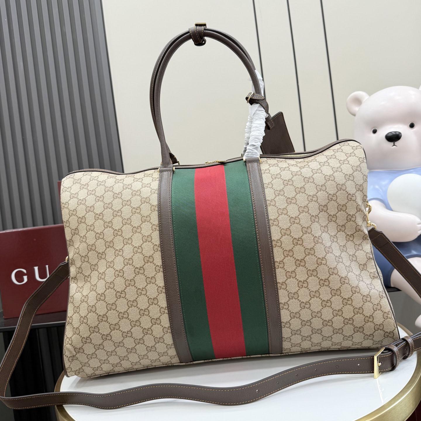 Gucci Medium GG Duffle Bag With Web 875059 - DesignerGu
