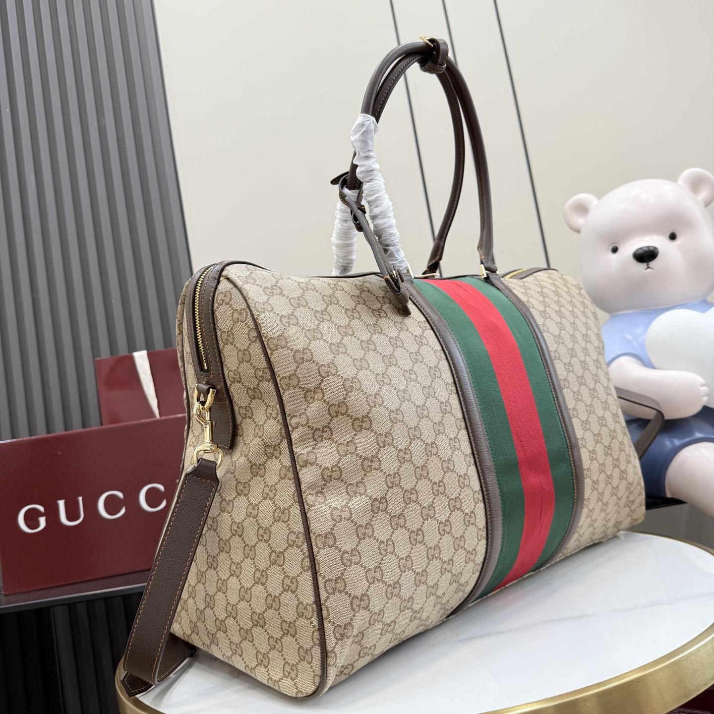 Gucci Medium GG Duffle Bag With Web 875059 - DesignerGu