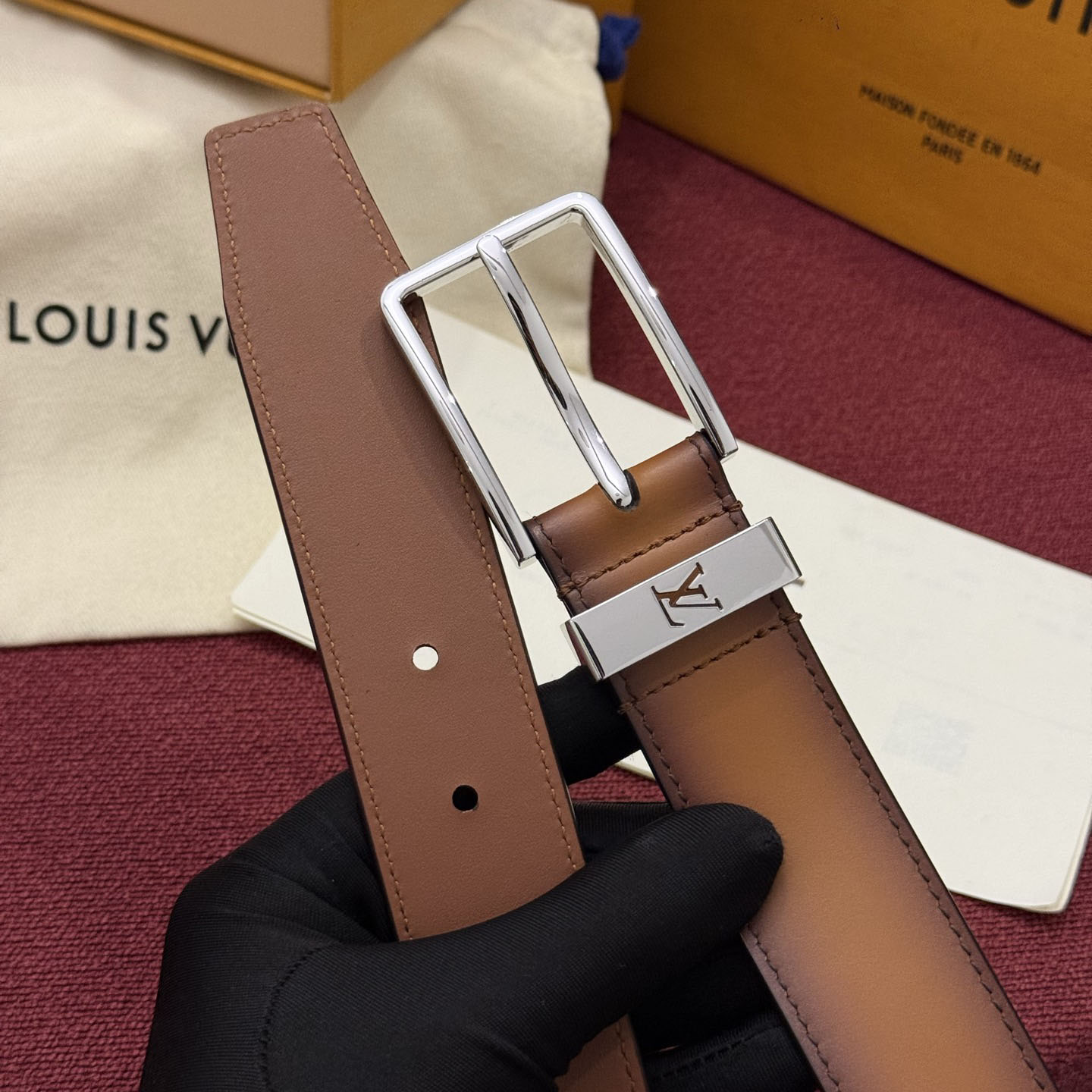 Louis Vuitton Pont Neuf Patinated 35mm Belt - DesignerGu