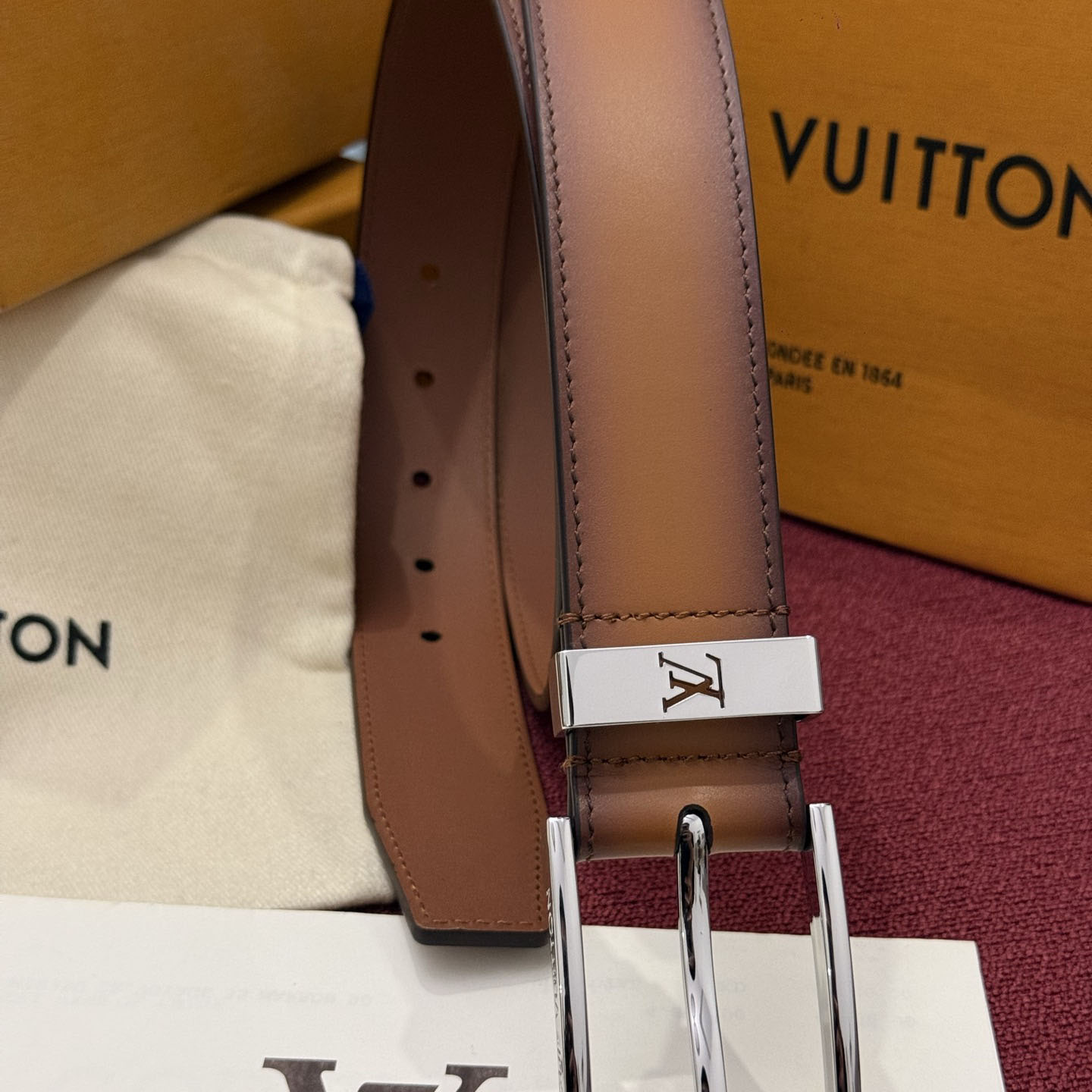Louis Vuitton Pont Neuf Patinated 35mm Belt - DesignerGu