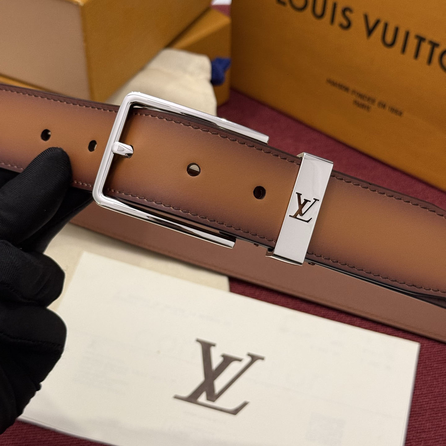 Louis Vuitton Pont Neuf Patinated 35mm Belt - DesignerGu