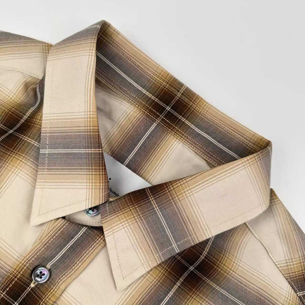 AMI Paris Shadow-Plaid Boxy Shirt  - DesignerGu