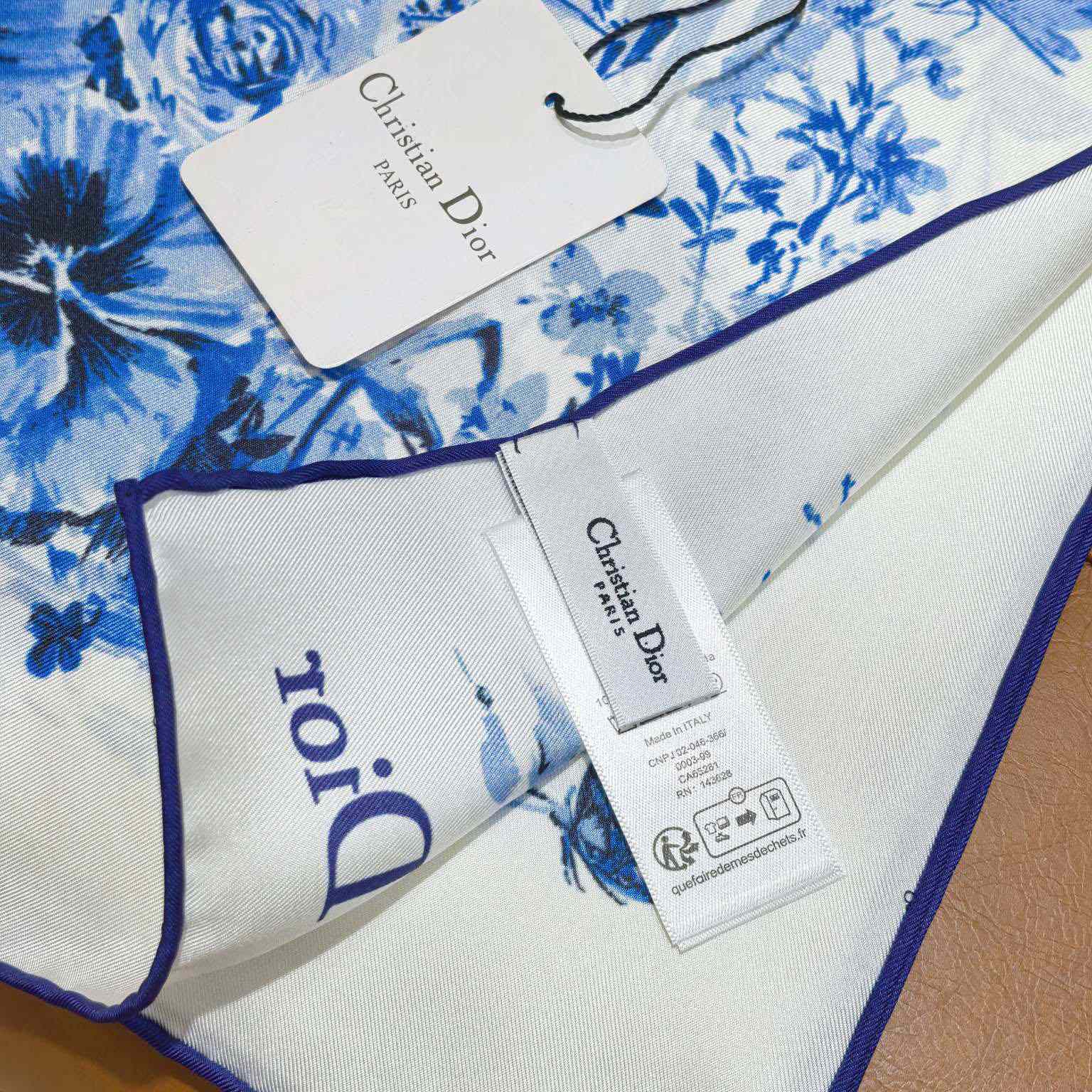 Dior Dioriviera Toile de Jouy Floral Garden 90 Square Scarf - DesignerGu