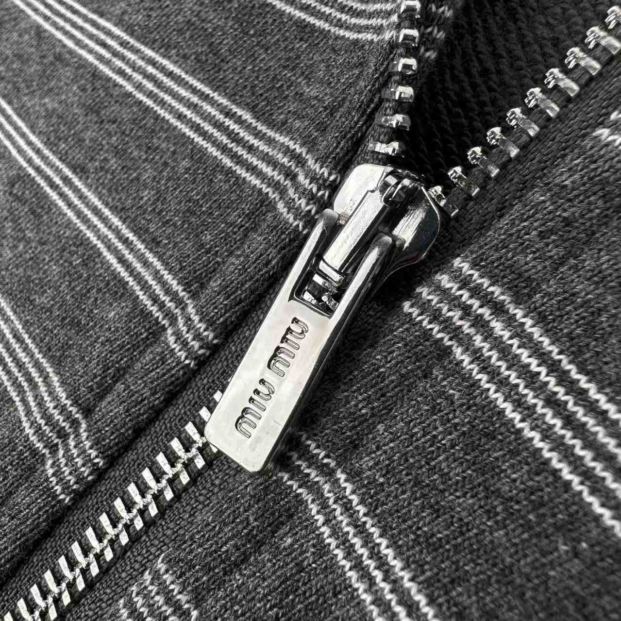 Miu Miu Striped Cotton FleeceJacket - DesignerGu