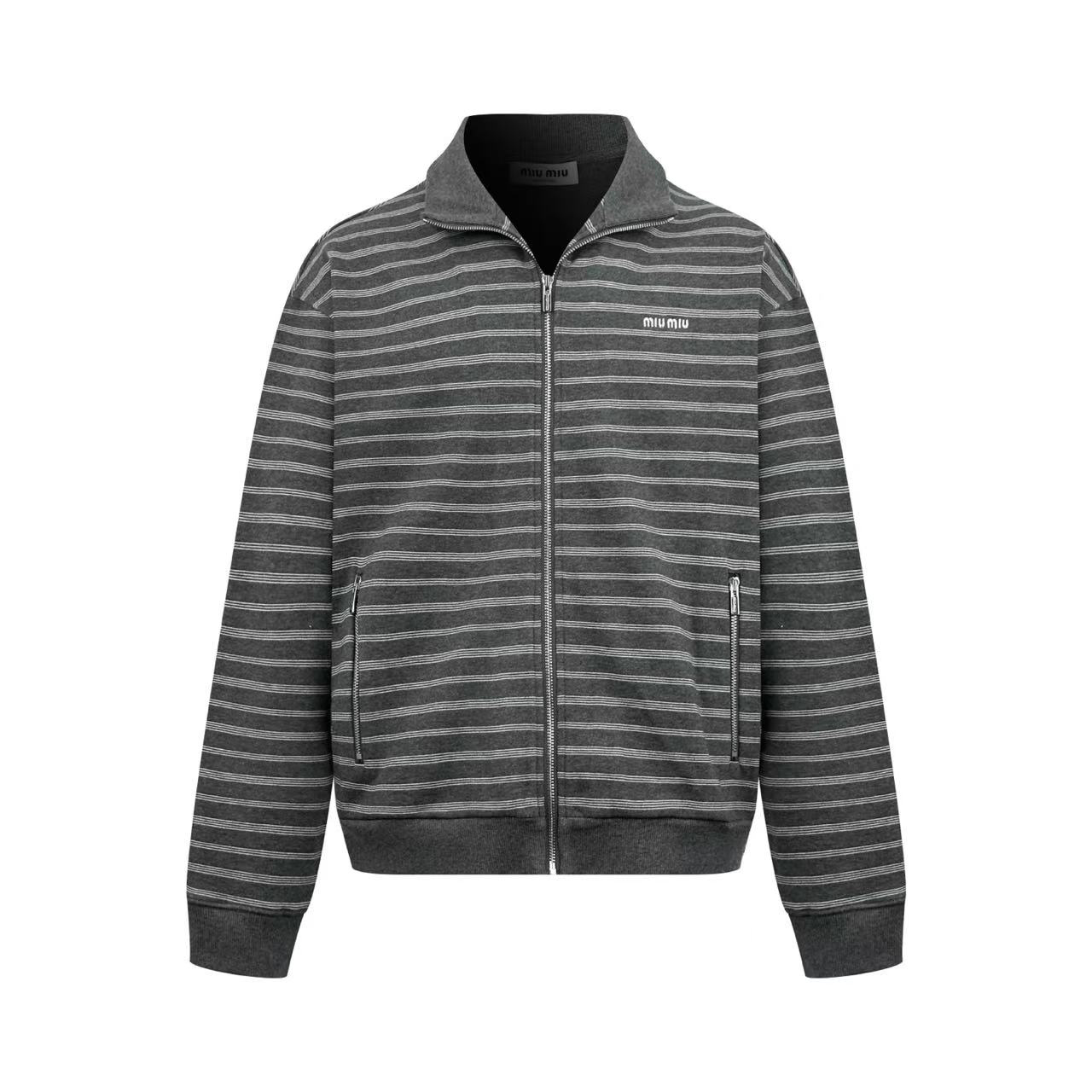 Miu Miu Striped Cotton FleeceJacket - DesignerGu
