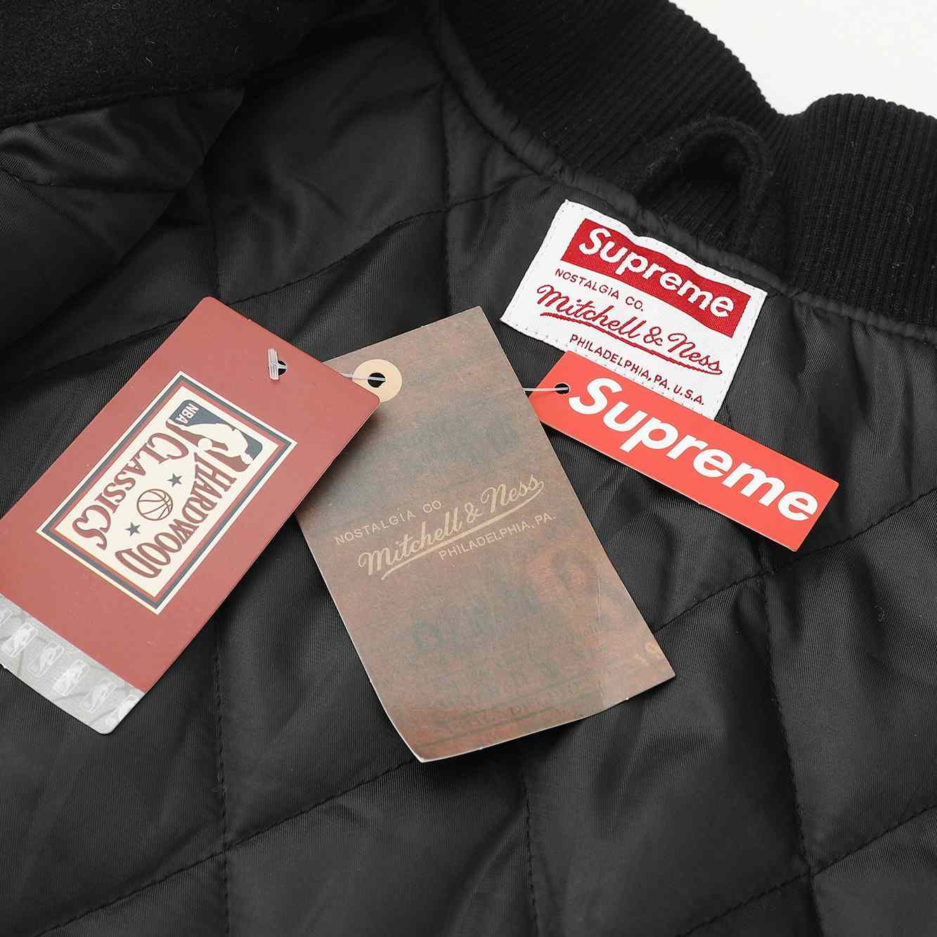 Supreme x Mitchell & Ness Teams Varsity Jacket 'Black' - DesignerGu