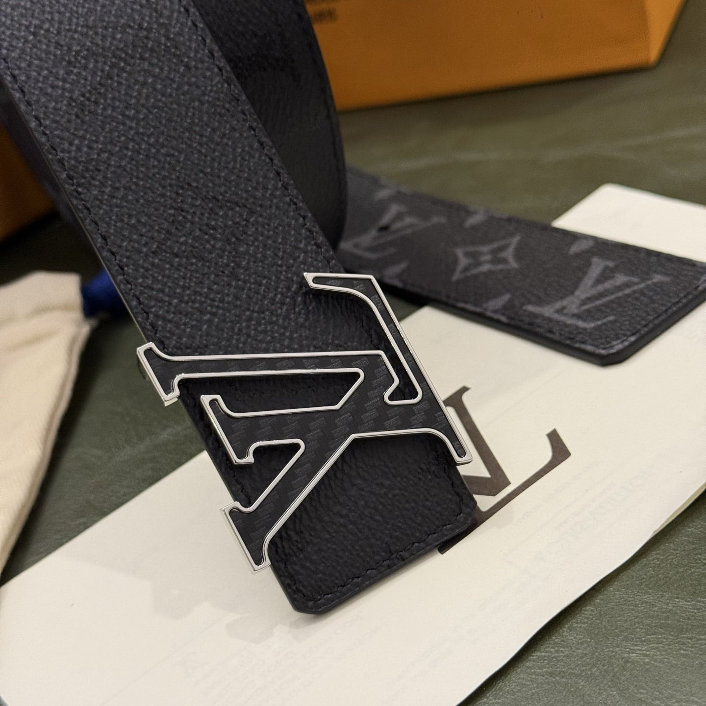 Louis Vuitton LV Initiales Monogram Midnight 40mm Reversible Belt  - DesignerGu