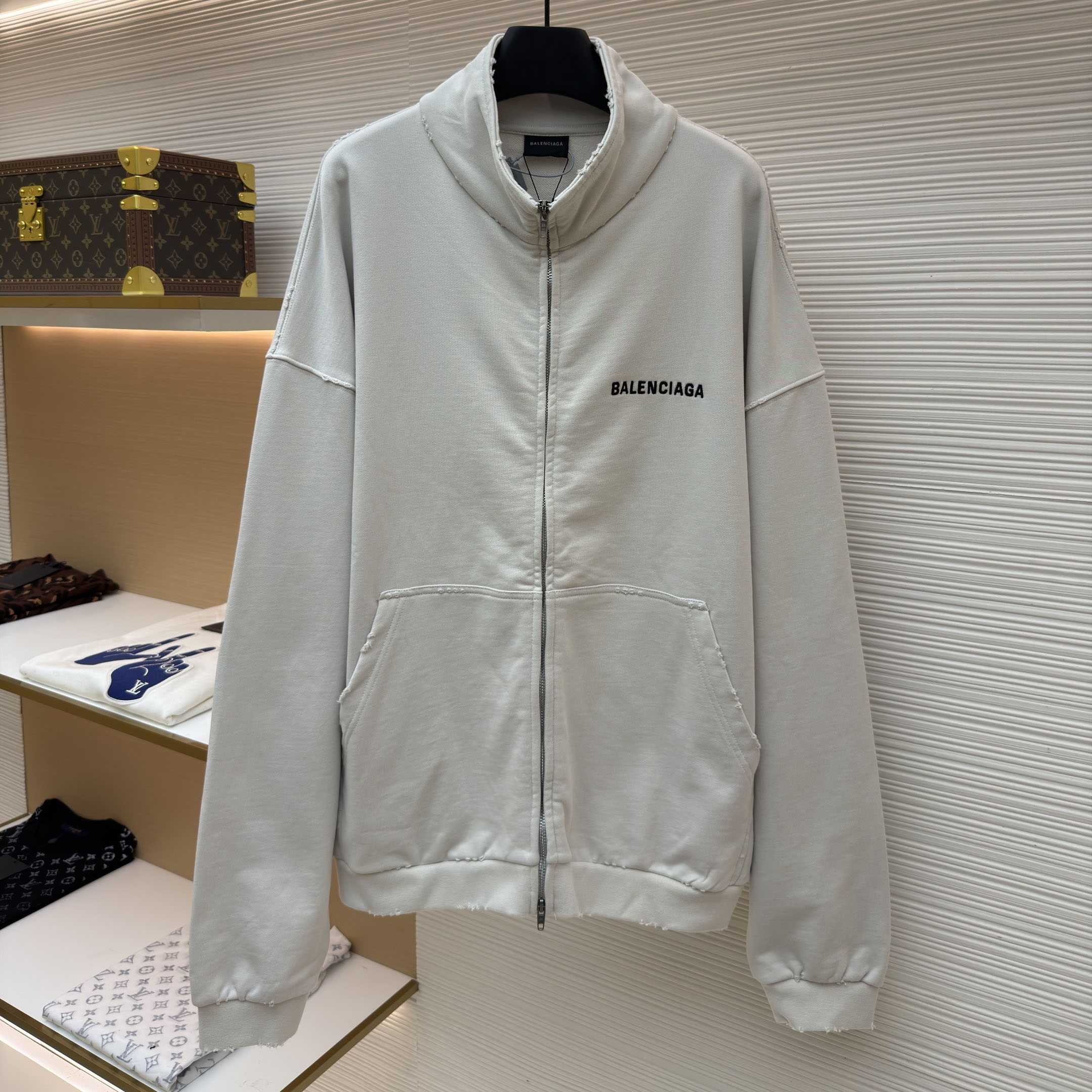 Balenciaga Logo Cotton Jersey Track Jacket - DesignerGu