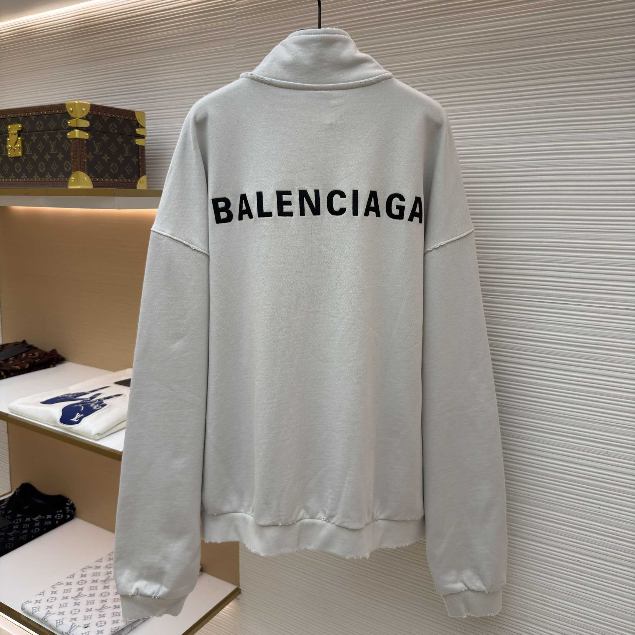 Balenciaga Logo Cotton Jersey Track Jacket - DesignerGu
