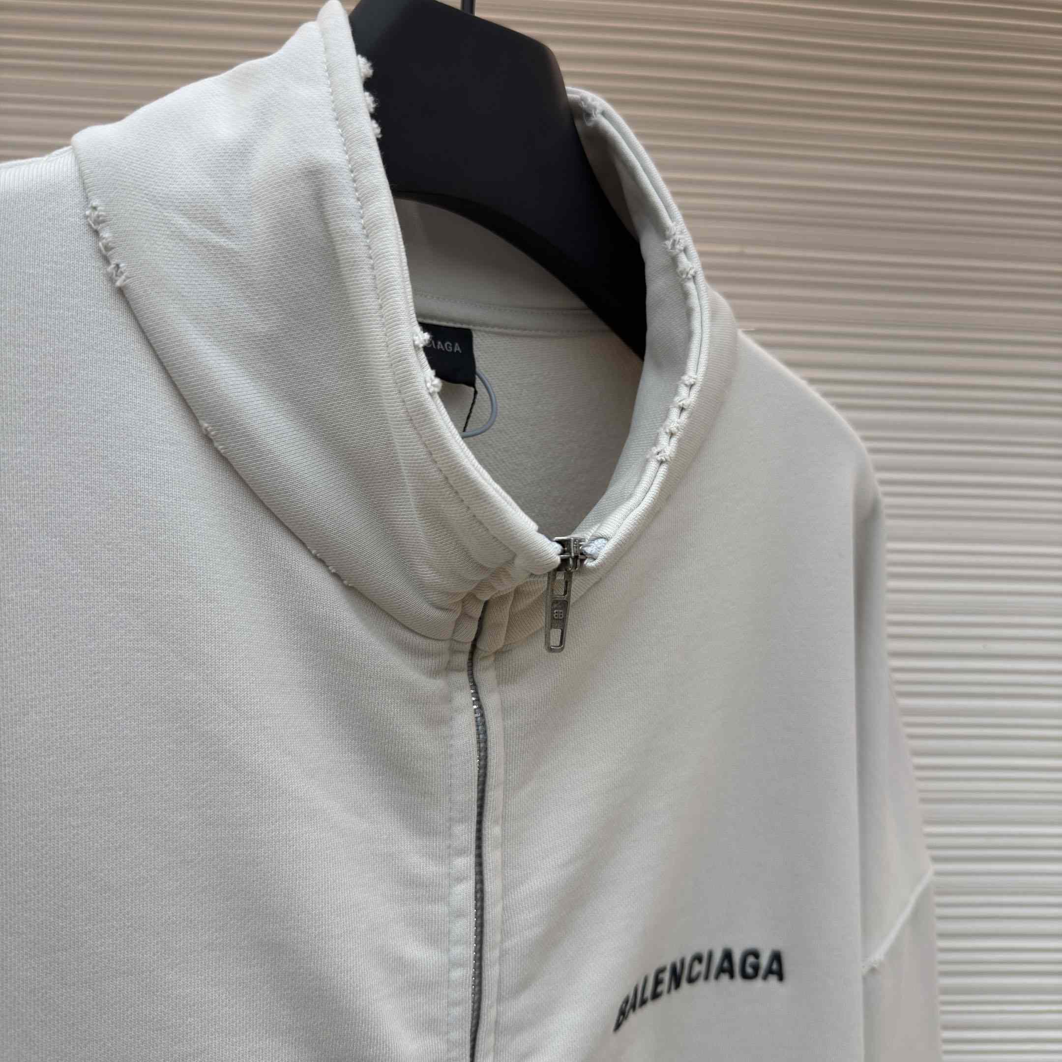 Balenciaga Logo Cotton Jersey Track Jacket - DesignerGu