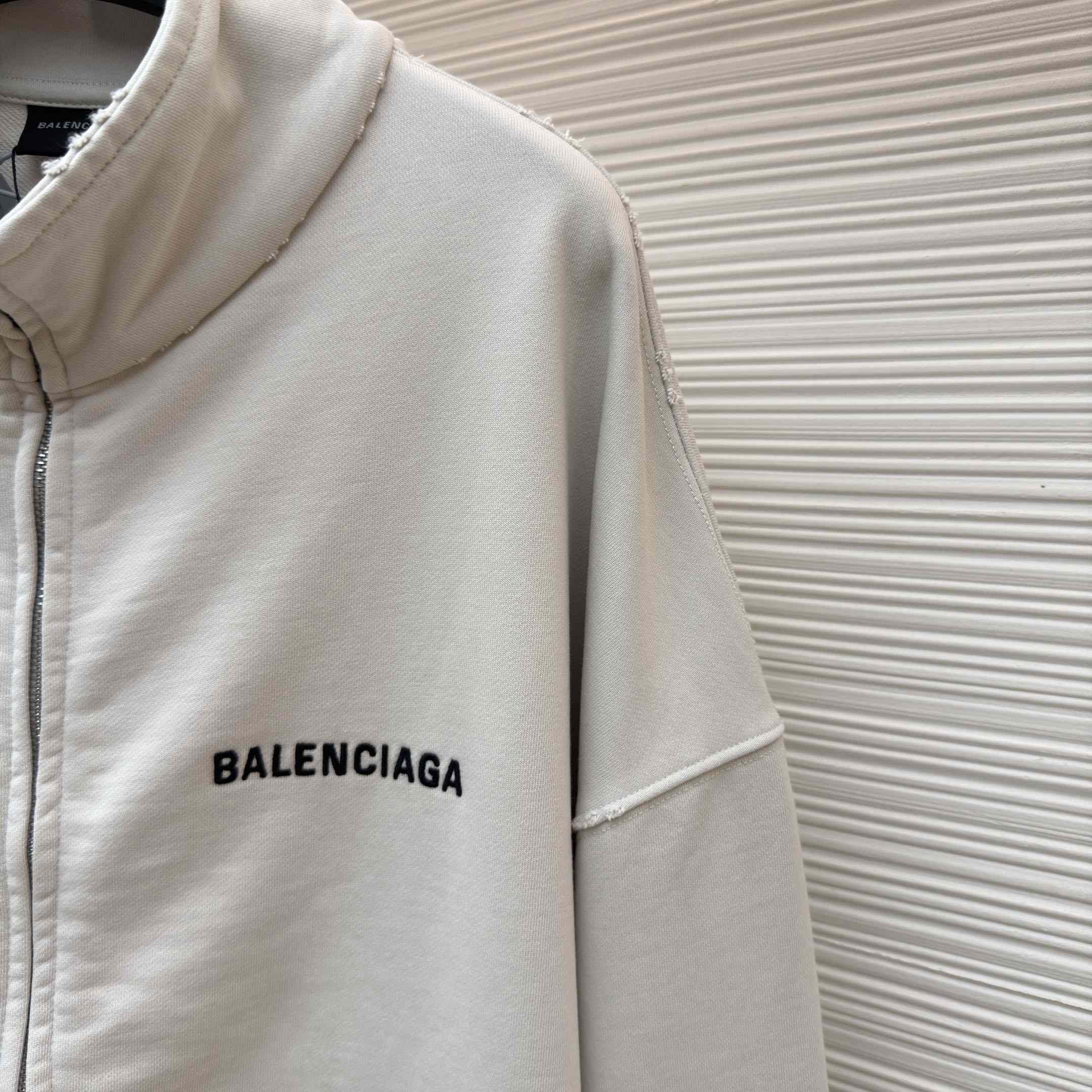 Balenciaga Logo Cotton Jersey Track Jacket - DesignerGu