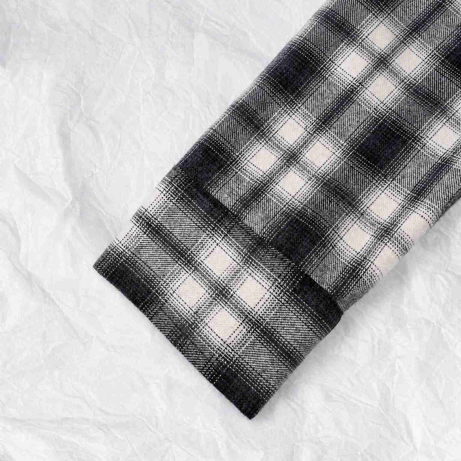 Balenciaga Regular Fit Check Flannel Shirt in White/Black - DesignerGu