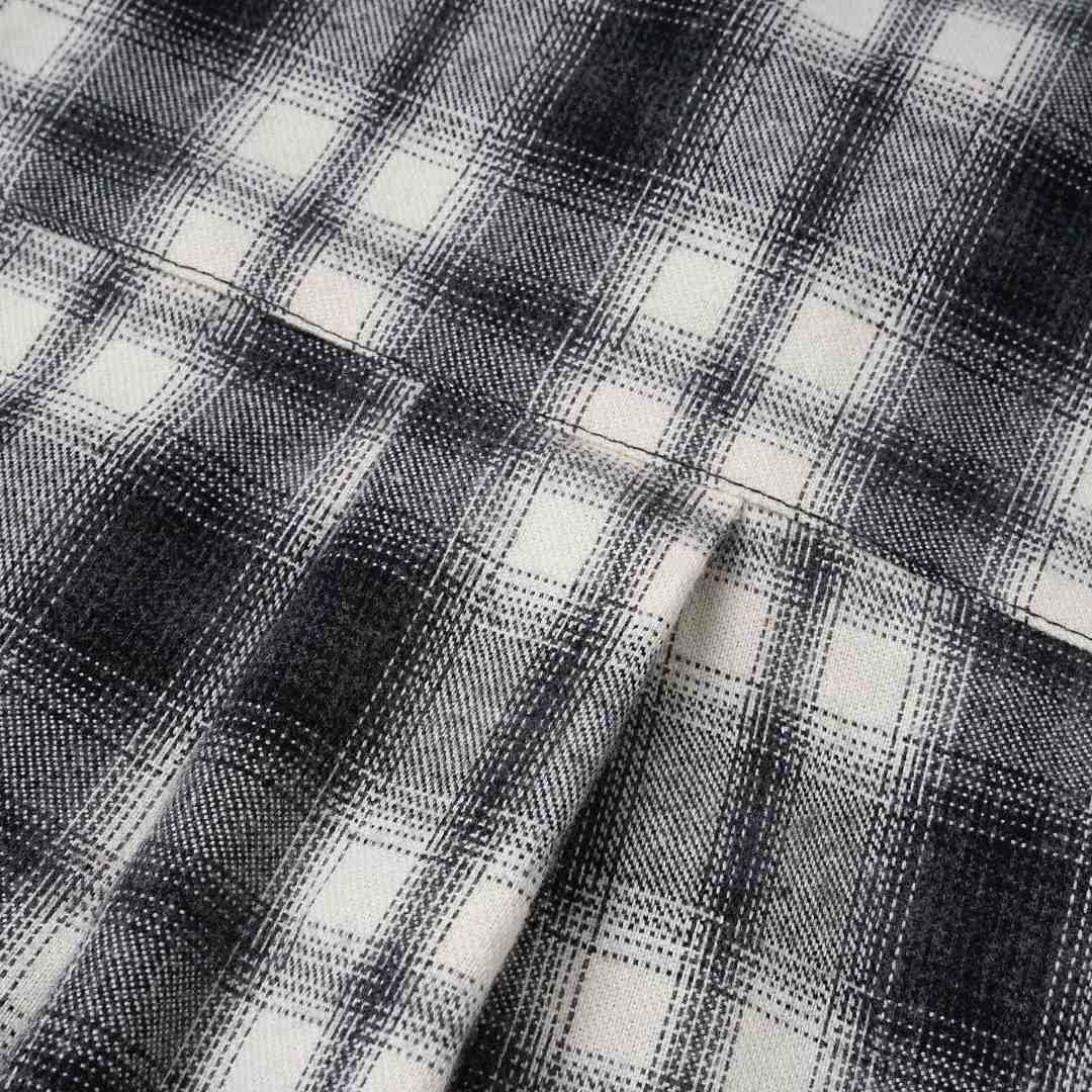 Balenciaga Regular Fit Check Flannel Shirt in White/Black - DesignerGu