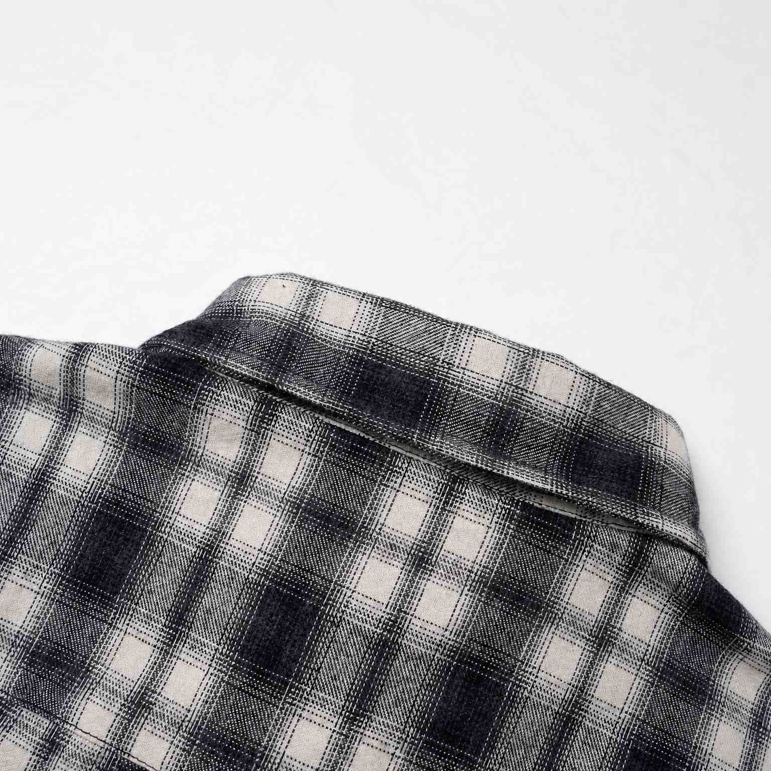 Balenciaga Regular Fit Check Flannel Shirt in White/Black - DesignerGu