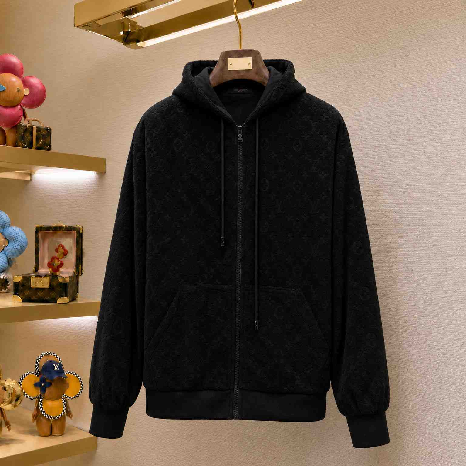 Louis Vuitton Monogram French Terry Zip-Through Hoodie 1ABJ63 - DesignerGu