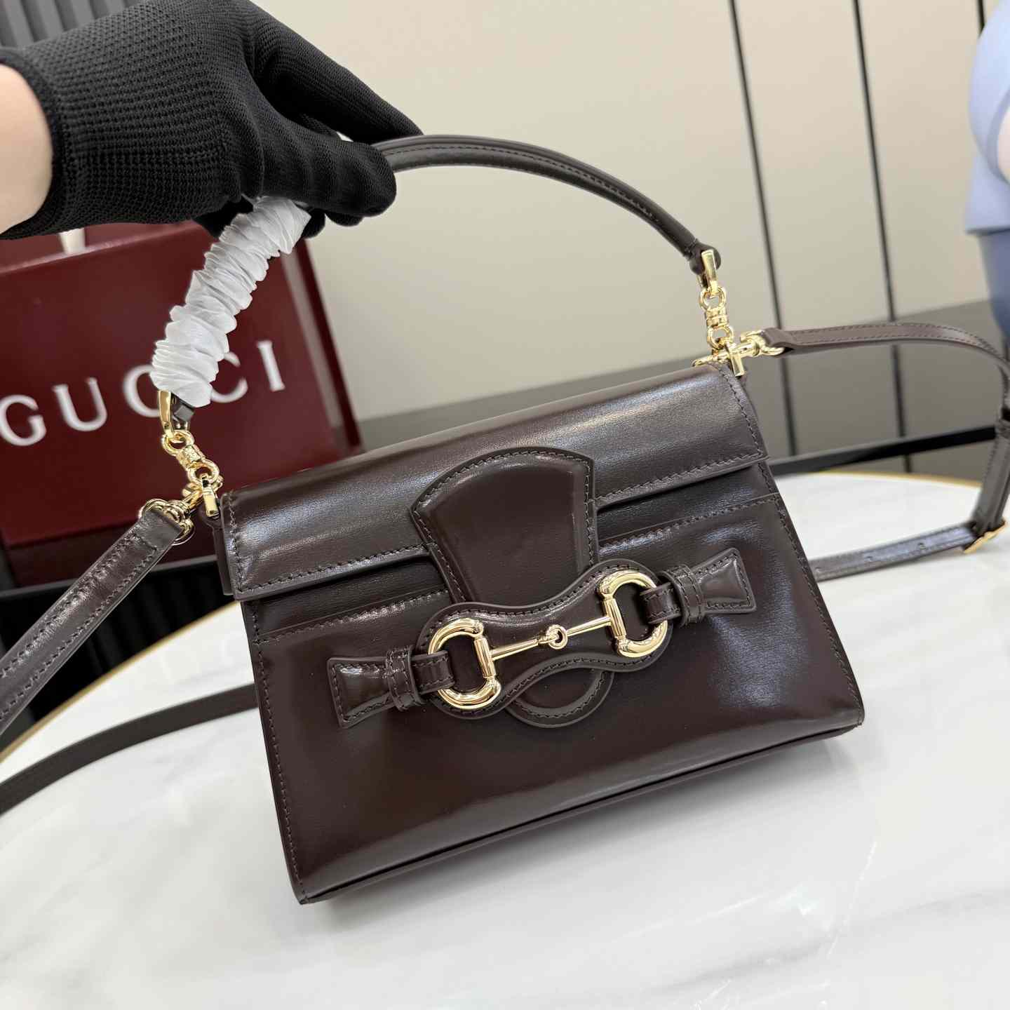 Gucci Horsebit Duomo Small Top Handle Bag A006O9 - DesignerGu