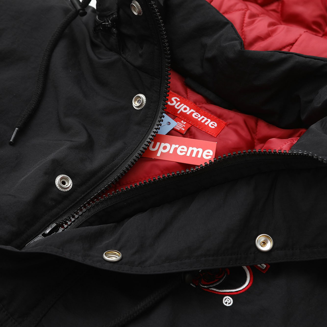 Supreme x Salem Half Zip Stadium Jacket 'Black' - DesignerGu
