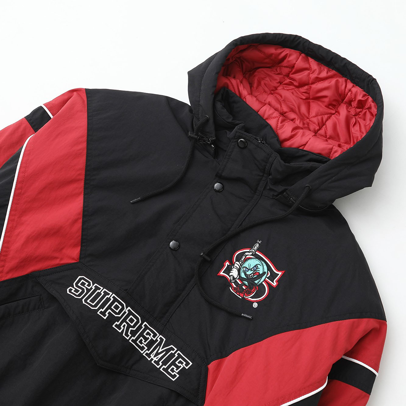 Supreme x Salem Half Zip Stadium Jacket 'Black' - DesignerGu