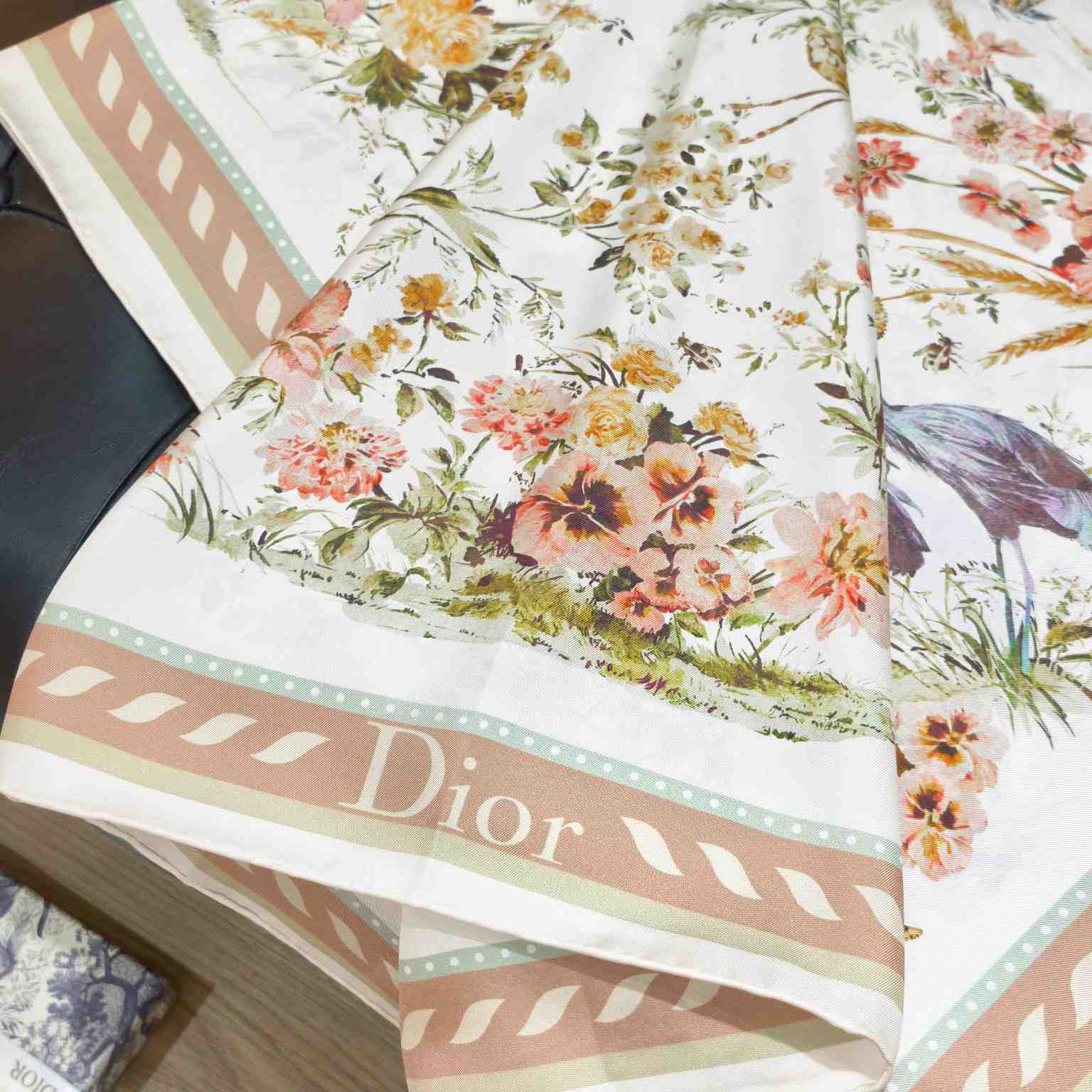 Dior Dioriviera Toile de Jouy Floral Garden 90 Square Scarf - DesignerGu