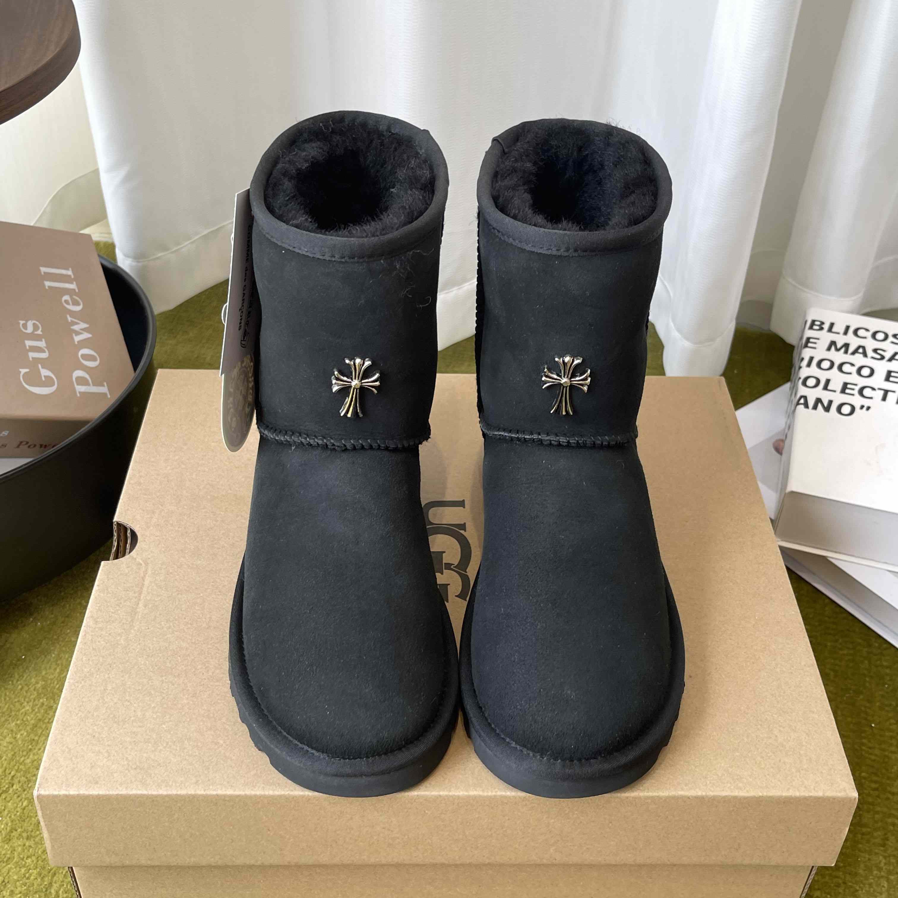 Chrome Hearts Cross Embellished Ugg Boots - DesignerGu