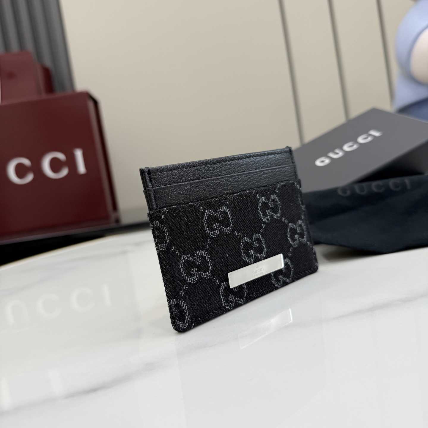 Gucci Card case With Gucci Plaque 875795 - DesignerGu