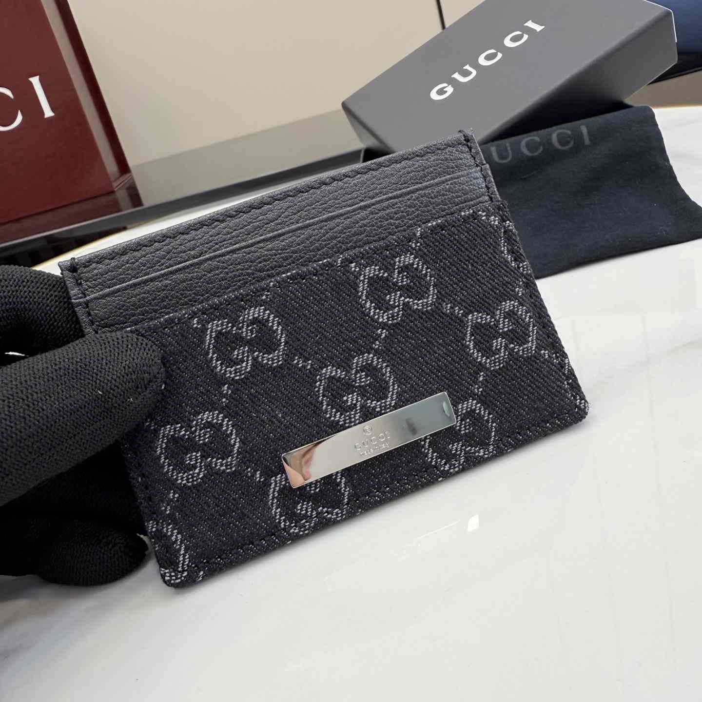 Gucci Card case With Gucci Plaque 875795 - DesignerGu