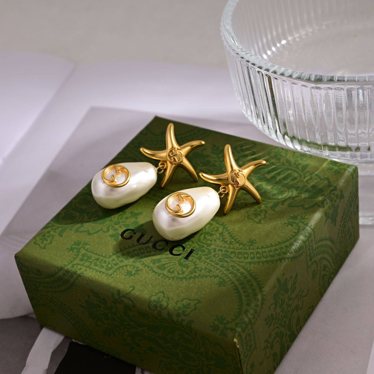 Gucci Interlocking G Faux Pearl Drop Earrings - DesignerGu